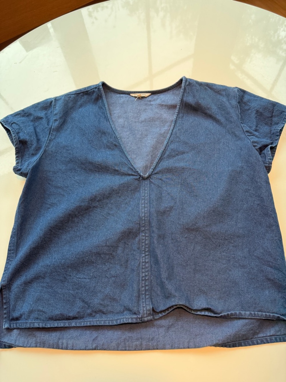 Ali Golden Indigo Denim V-Neck Top